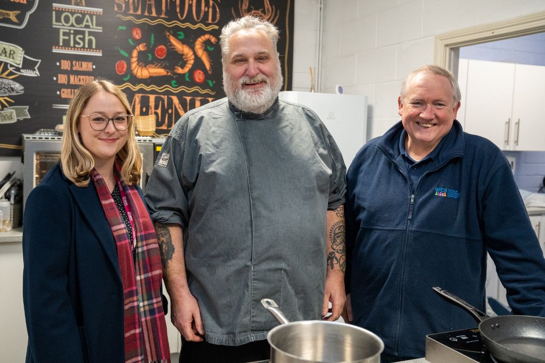 Elizabeth Major, Brian Magill and Ken Scott from Bangor Foodhub and Community Support.